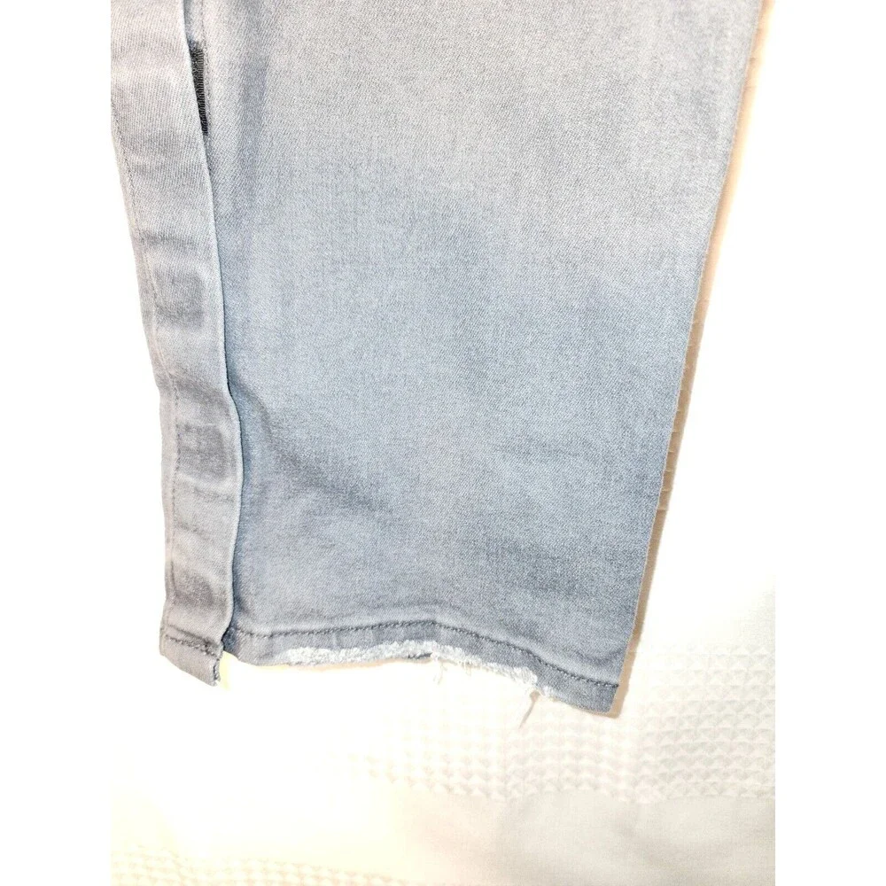 Sonoma womens adaptive straight jeans 18 stretch gray distressed hook & loop fly - Picture 3 of 11